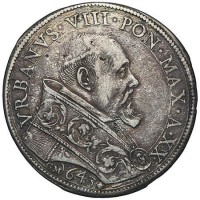 Roma, Urbano VIII (1623-1644): piastra 1643-XXI (MIR#1696/3; Berman#1710; Muntoni#31), grammi 32.01