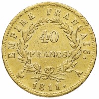 Francia, Napoleone I (1804-1814): 40 franchi 1811-A (Gadoury#1084)