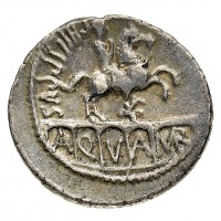 Marcia, L.Marcius Philippus (56 a.C.): denario (Crawford#425/1; Babelon, Marcia#28), grammi 3,73, bella patina grigia