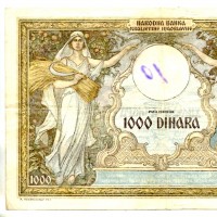 Yugoslavia: 1000 dinara 01/12/1931 (Pick#29), scritta
