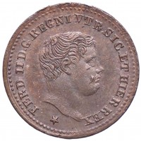 Napoli, Ferdinando II (1830-1859): 1/2 tornese 1835 (Gigante#305; Pannuti-Riccio#302), rame parzialmente rosso