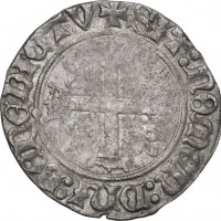 Francia, Carlo VIII (1483-1498): blanc "à la couronne", zecca di Brouges (Duplessy#593), grammi 2.40, mm 25.00