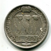 San Marino: 1935, 20 lire (Gigante#5)
