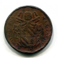 Roma, Pio IX (1846-1870): 2 baiocchi 1851-VI (Gigante#199), colpi
