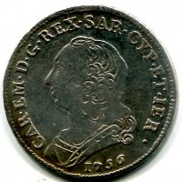 Carlo Emanuele III (1730-1773): 1/2 scudo 1756 (Montenegro#174)
