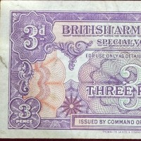 Gran Bretagna, British Armed Forces: special vouchers, 3 pence 1946 prima serie (Pick#M9)