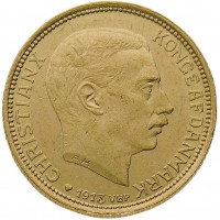 Danimarca, Cristiano X (1912-1947): 20 kroner 1913 (Friedberg#299), grammi 8.96