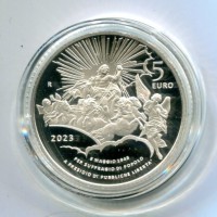 Italia 2023: 5 euro "75° Anniversario Senato della Repubblica", nella confezione originale, tiratura 6.098 pezzi, -Proof-
