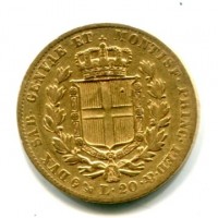 Carlo Alberto (1831-1849): 20 lire 1834-Ge (Gigante#23)
