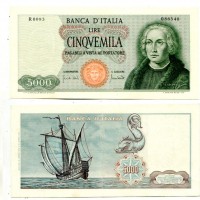 Repubblica: 5.000 lire 20/01/1970 "Colombo 1° tipo" (Gigante#BI66C)
