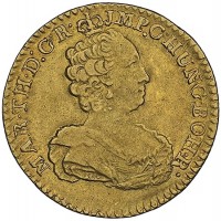 Brabante, Maria Teresa (1740-1780): doppia sovrana 1763, zecca di Bruxelles (Delmonte#215; Friedberg#134), in slab NGC XF40